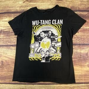 Wu-Tang Clan Shirt Mens Medium Black Protect Ya Neck Graphic Tee Band Hip Hop